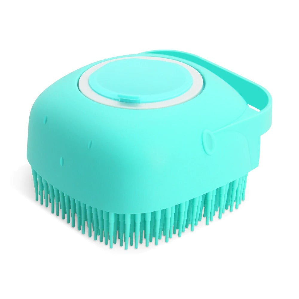 2-in-1 Pet Bath & Massage Silicone Brush with Shampoo Dispenser