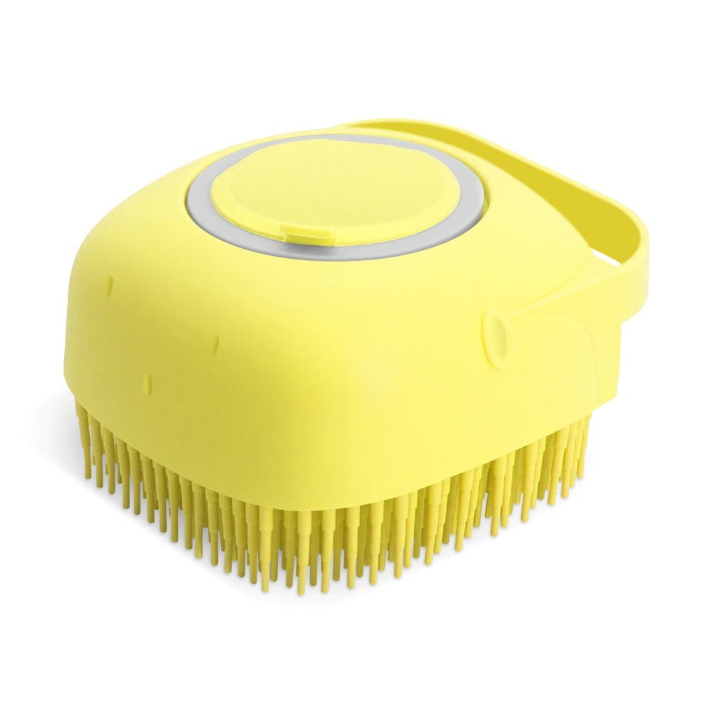 2-in-1 Pet Bath & Massage Silicone Brush with Shampoo Dispenser