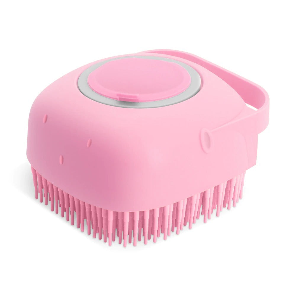 2-in-1 Pet Bath & Massage Silicone Brush with Shampoo Dispenser