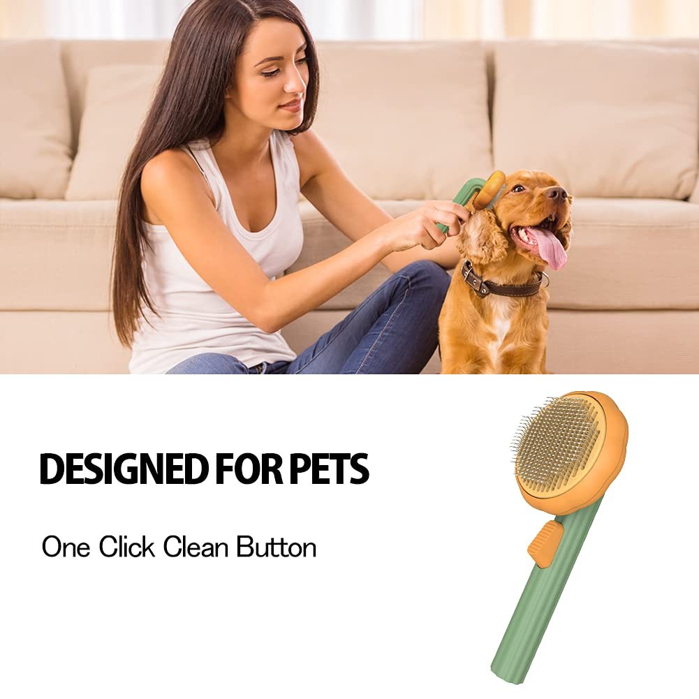 Self-Cleaning Pumpkin Brush – Gentle Grooming for Pets