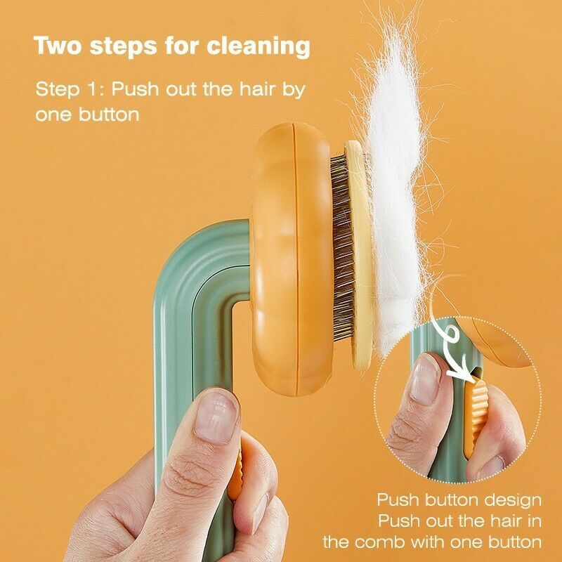 Self-Cleaning Pumpkin Brush – Gentle Grooming for Pets
