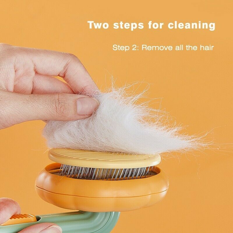 Self-Cleaning Pumpkin Brush – Gentle Grooming for Pets