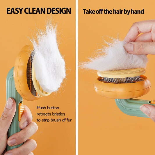 Self-Cleaning Pumpkin Brush – Gentle Grooming for Pets