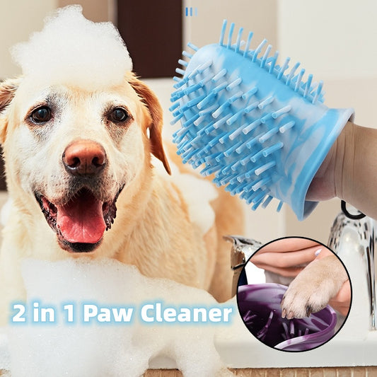 2-in-1 Dog Paw Cleaner Cup – Brush & Washer Combo
